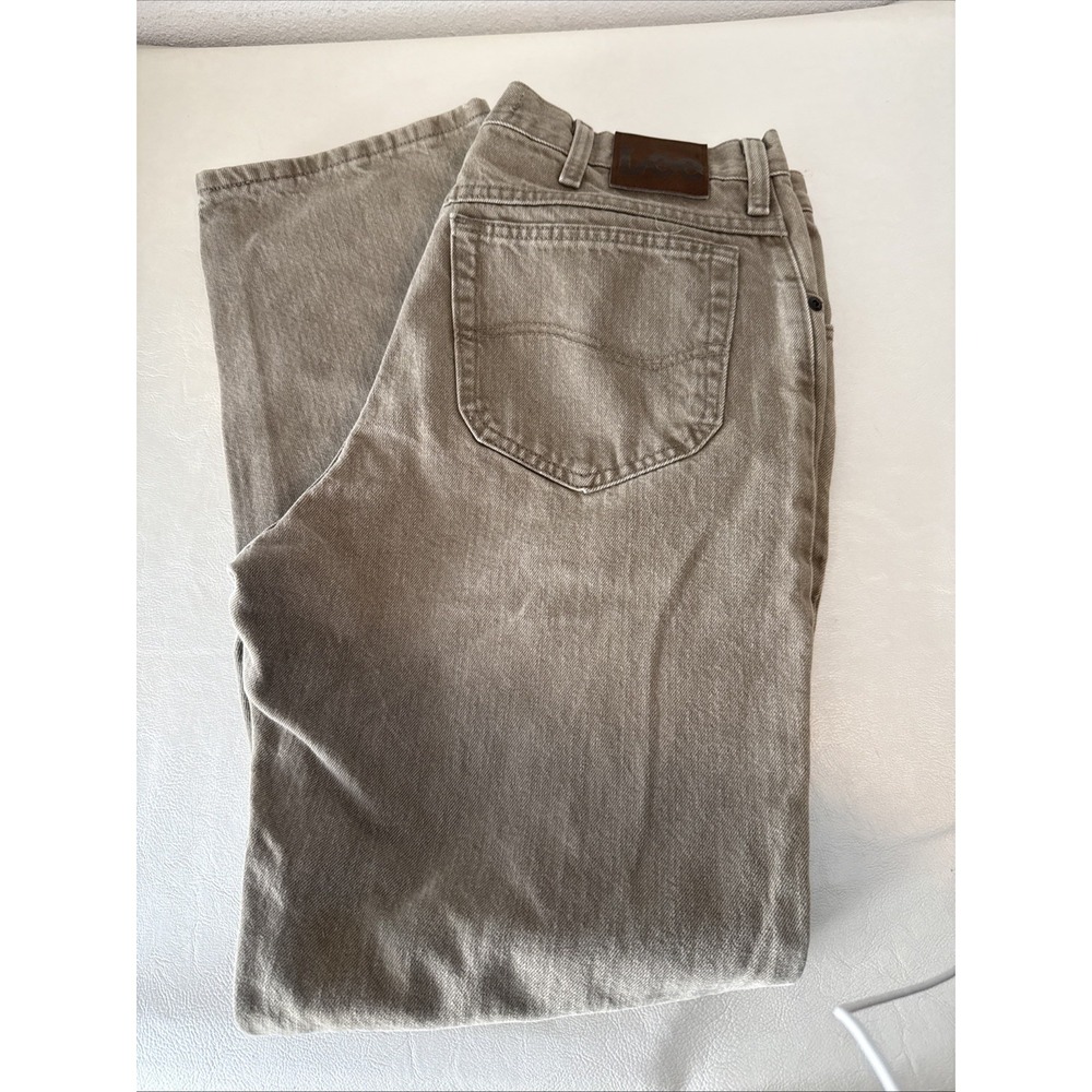 Vintage Lee Mens 36x32 Brown Riveted Regular Fit Denim Jeans Style Jim Y2K Gold